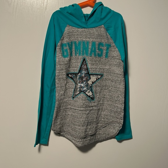 👧Girls 14/16 Long Sleeve Active Shirt, Hoody. Justice. - Picture 2 of 6